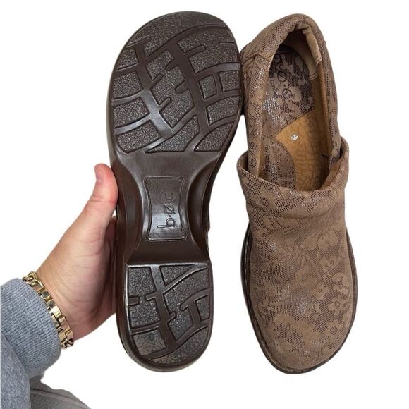 BOC Women’s Size 10 Brown Leather Clogs Slip On Comfort Shoes Nursing - Picture 3 of 7